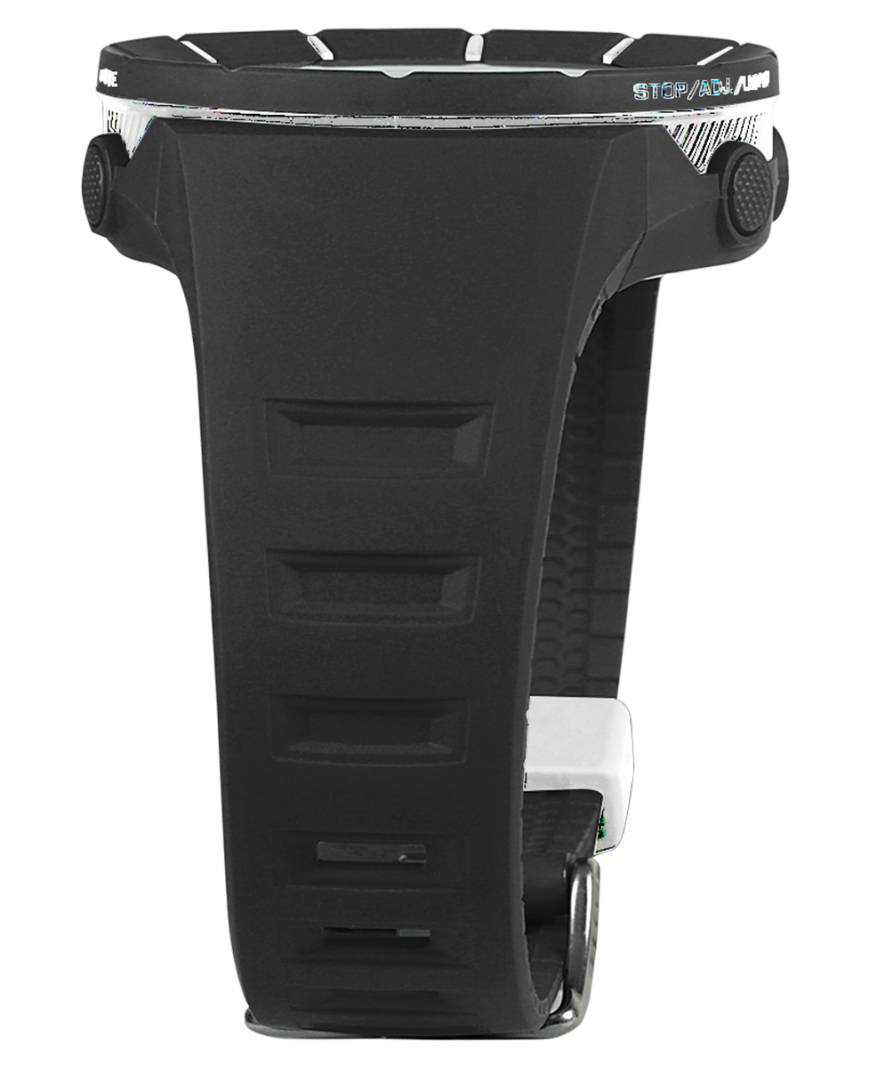 black coliseum digital watch with white accents