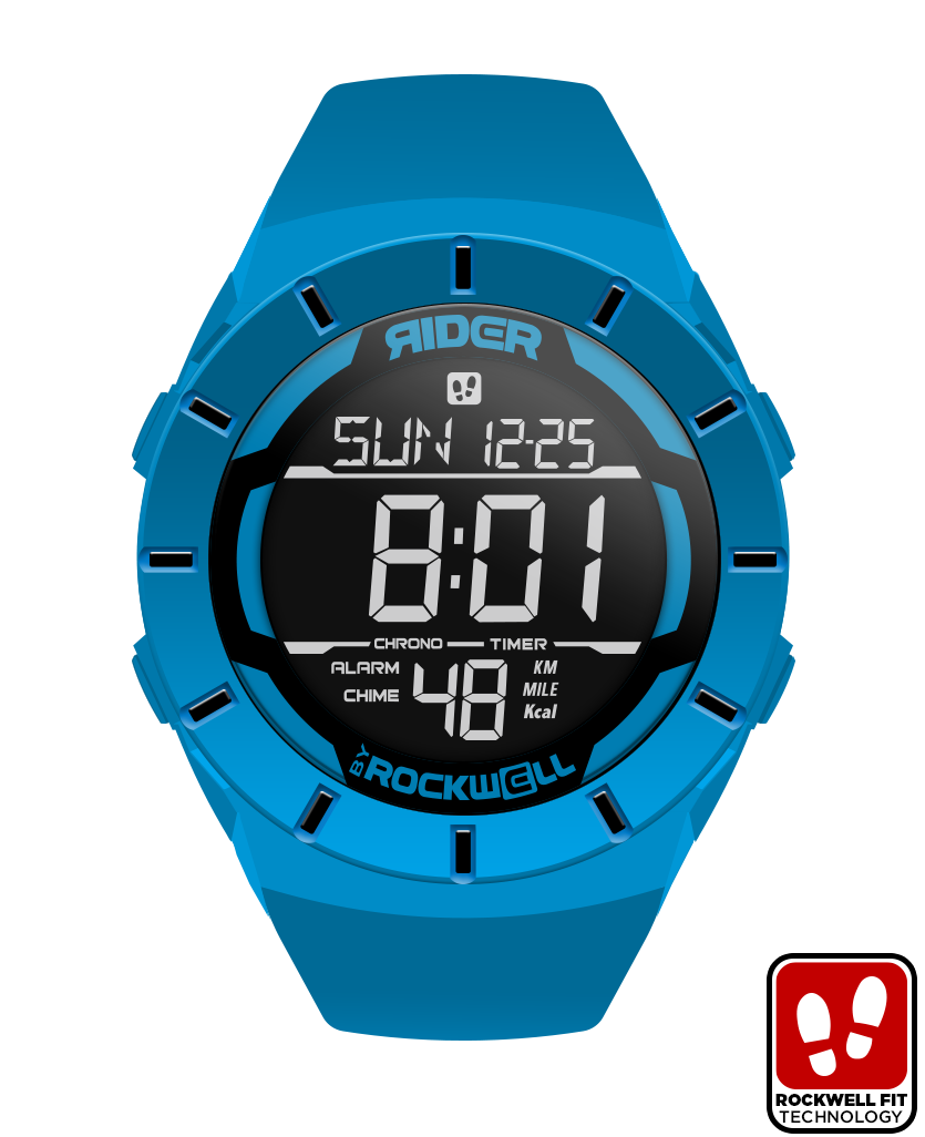 shark blue coliseum digital watch with black accents