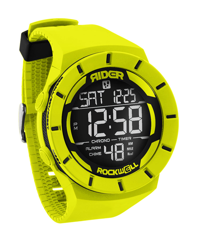 yellow black coliseum digital watch