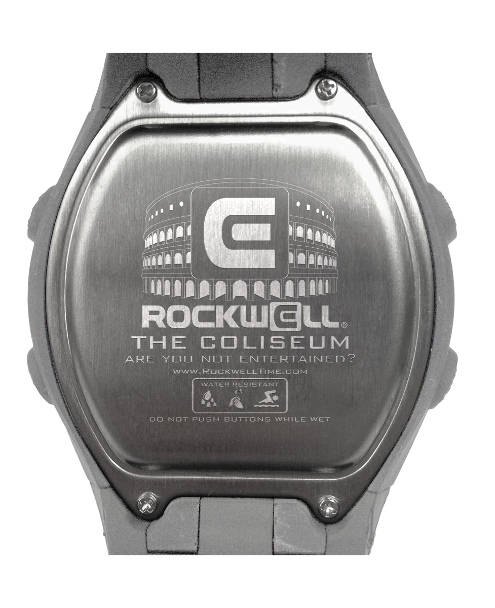 gray coliseum digital watch with black accents