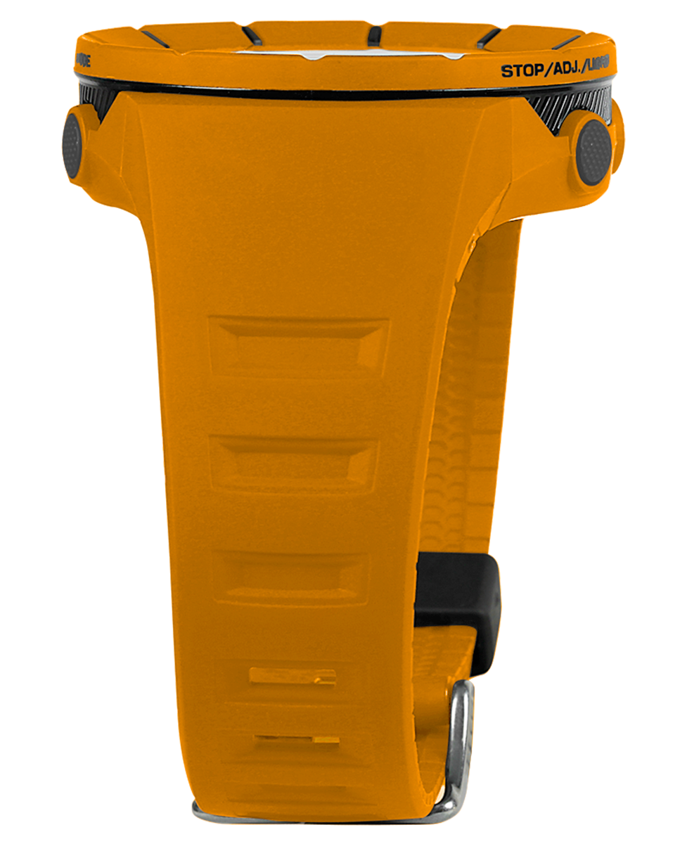 orange coliseum digital watch with black accents