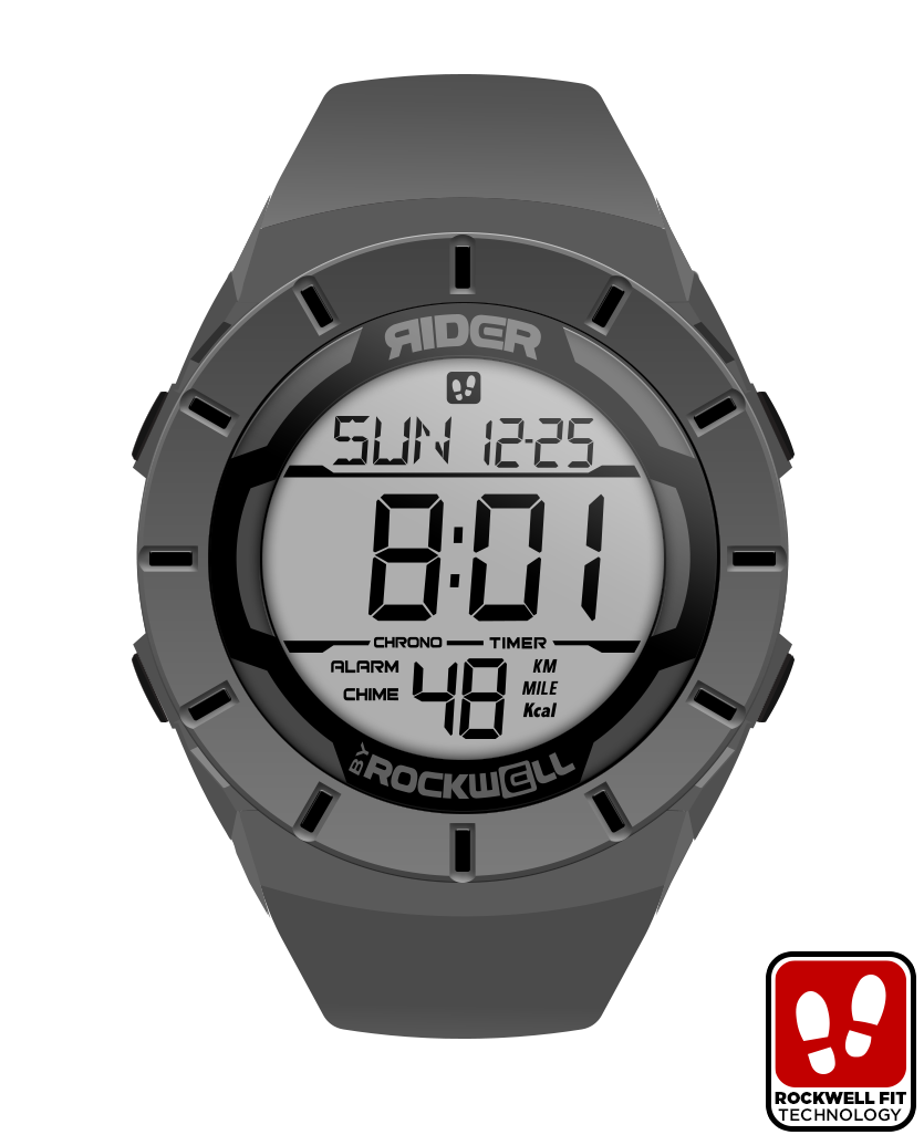 gray coliseum digital watch with black accents