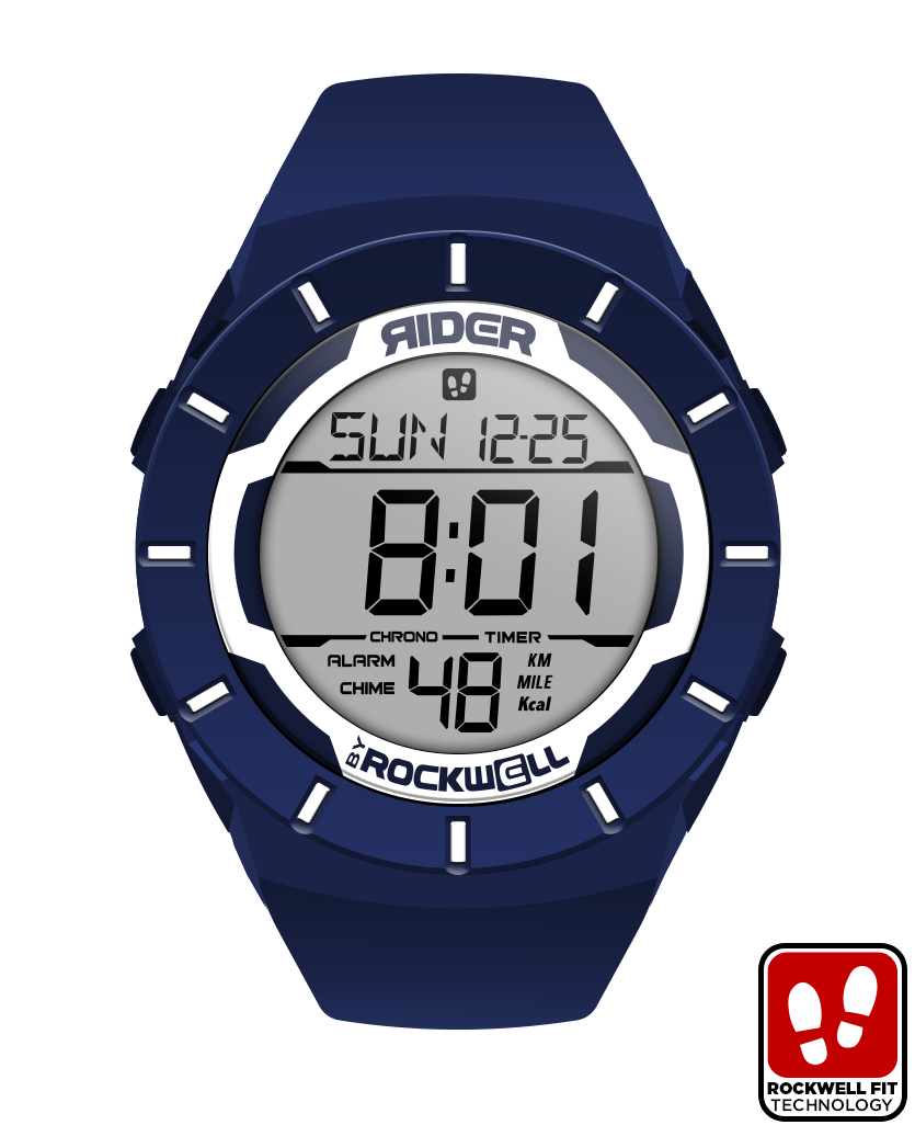 navy coliseum digital watch with white accents