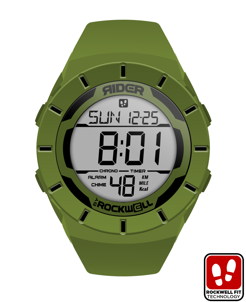 O D Green coliseum digital watch with black accents