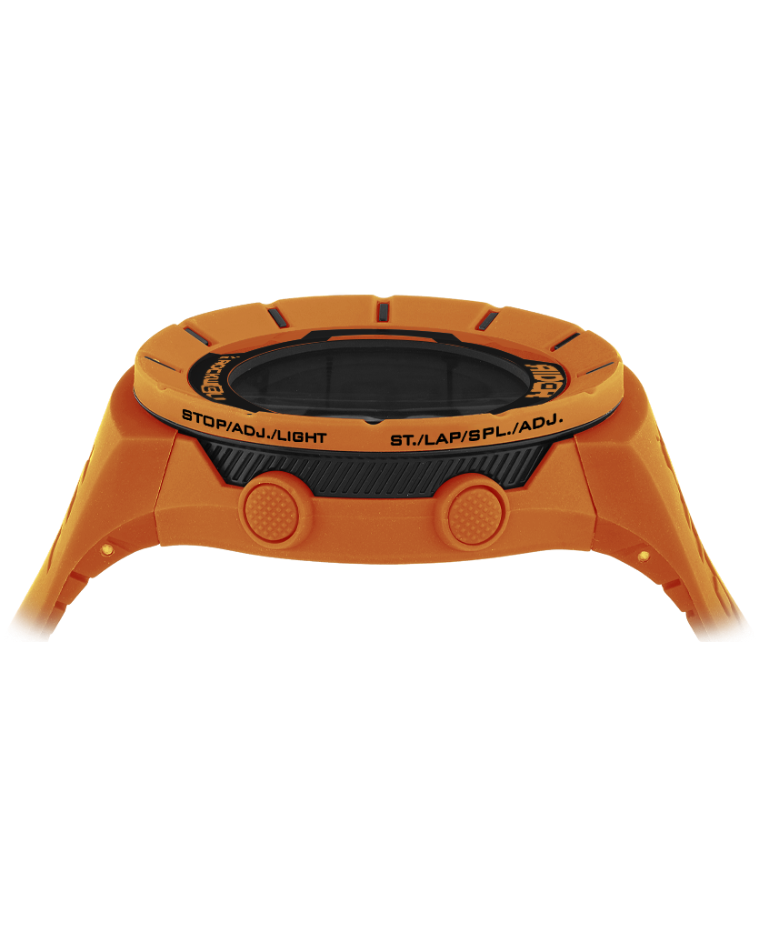 orange coliseum digital watch with black accents