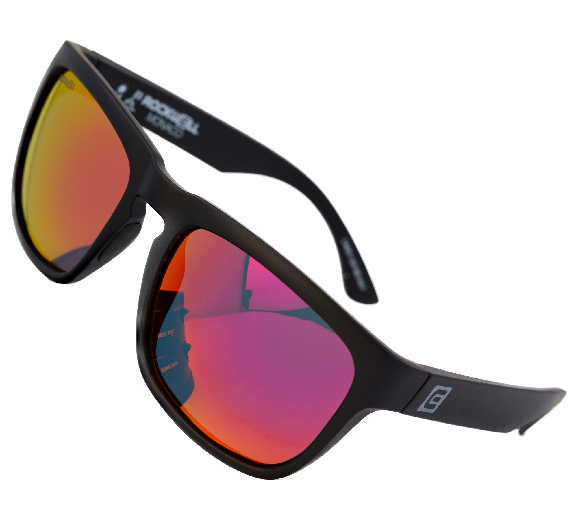 Monaco Black Frame Red Lens tilt angle